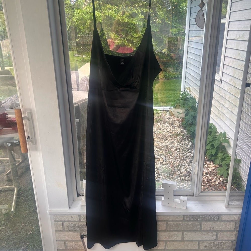 Elegant Black Satin Dress